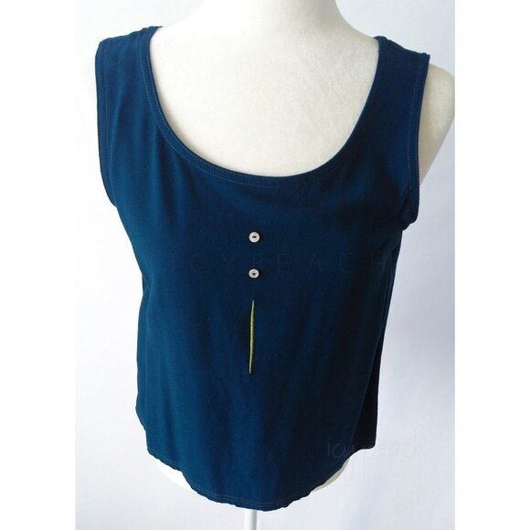 Nino Wong Tank Top Small Vintage Preppy Coastal Grandma Lagenlook Minimalist 90s - Picture 8 of 11